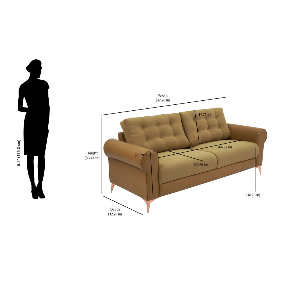 Nilkamal Rippon 3 Seater Sofa (Brown) - Image 12