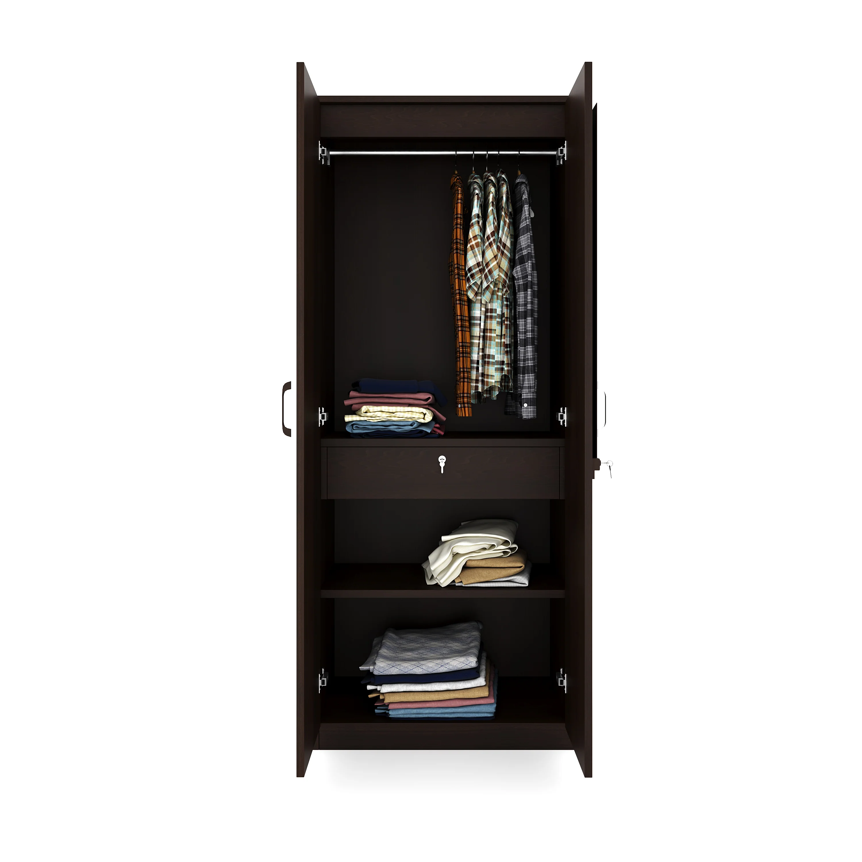 Nilkamal Riva 2 Door Wardrobe with Mirror (New Wenge) - Image 5
