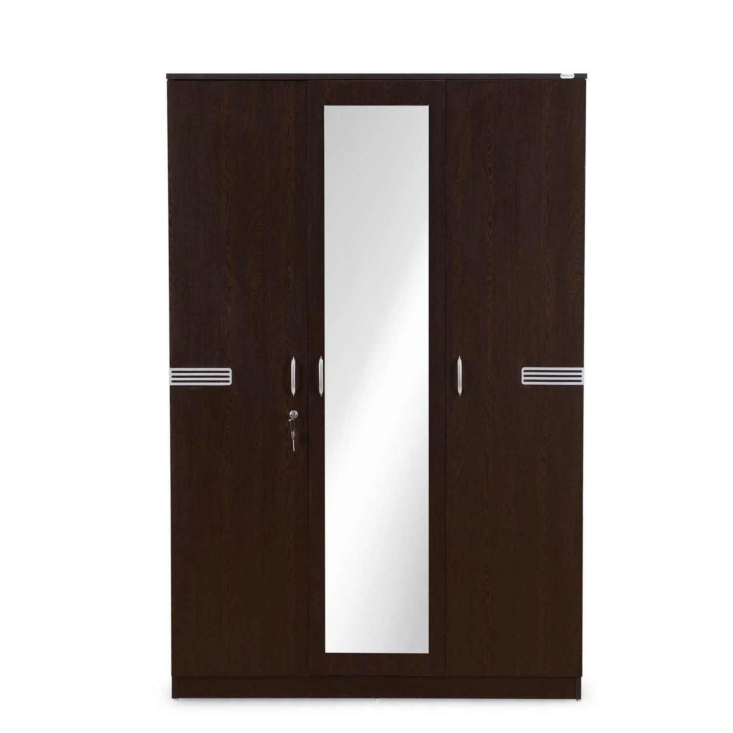Nilkamal Riva 3 Door Wardrobe with Mirror (Wenge) - Image 2