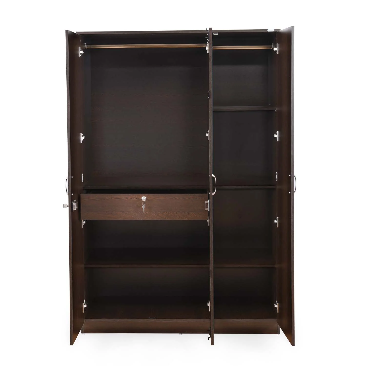 Nilkamal Riva 3 Door Wardrobe with Mirror (Wenge) - Image 3