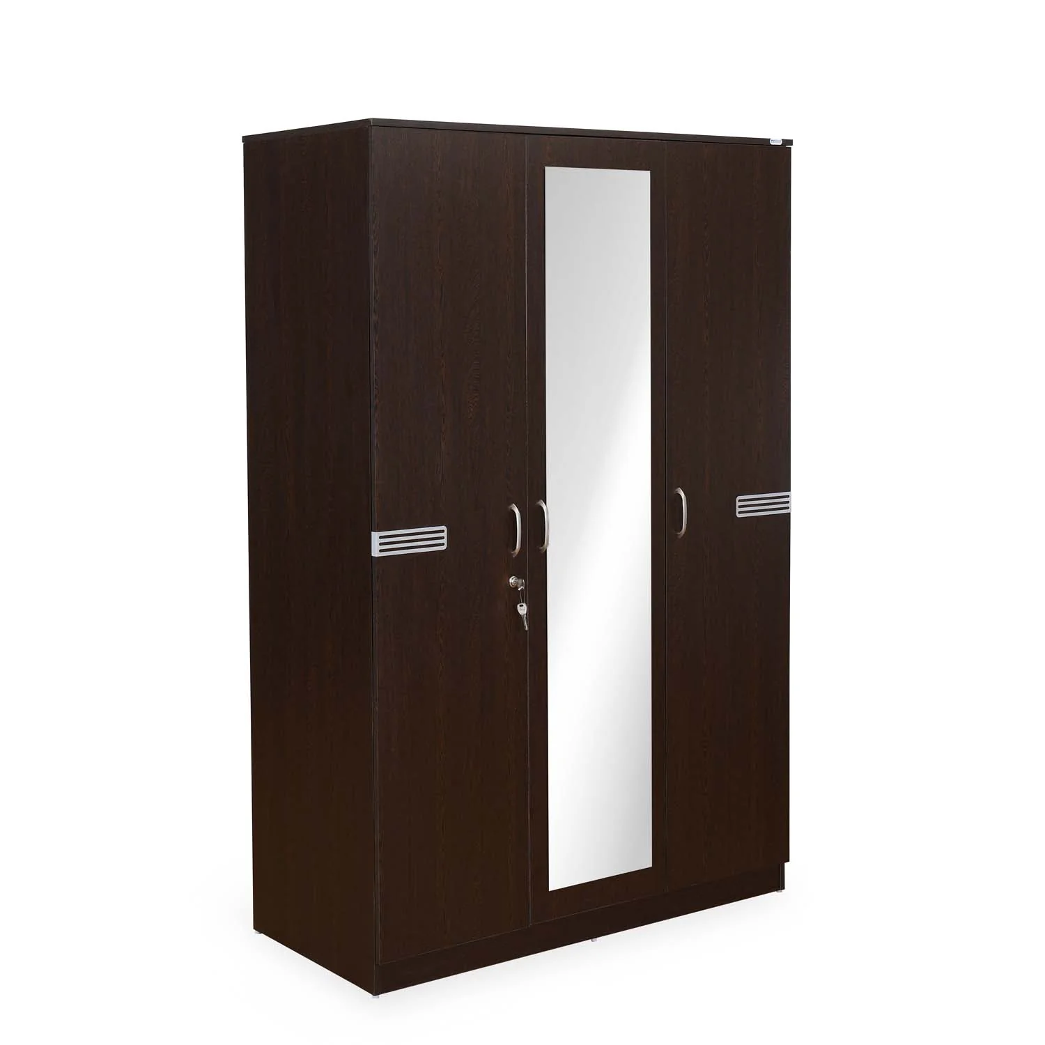 Nilkamal Riva 3 Door Wardrobe with Mirror (Wenge) - Image 4