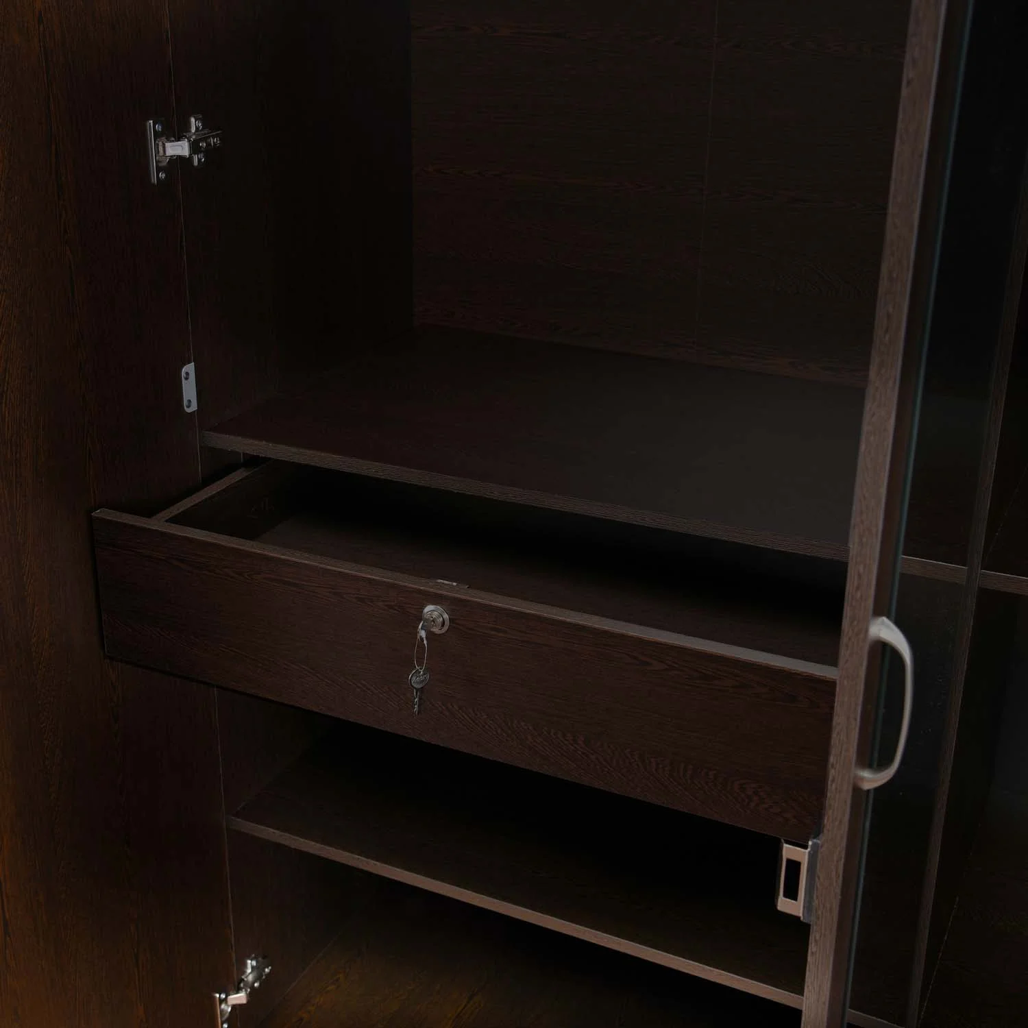 Nilkamal Riva 3 Door Wardrobe with Mirror (Wenge) - Image 7