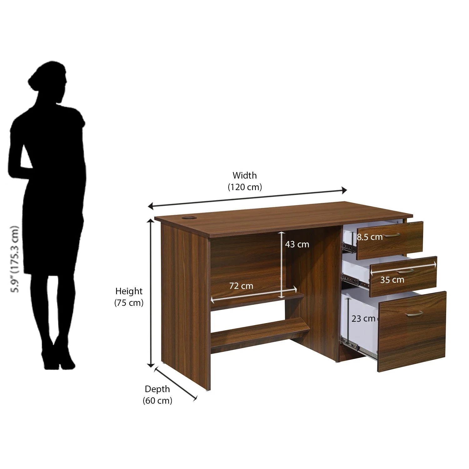 Nilkamal Scholar Study Desk (Brown) - Image 11