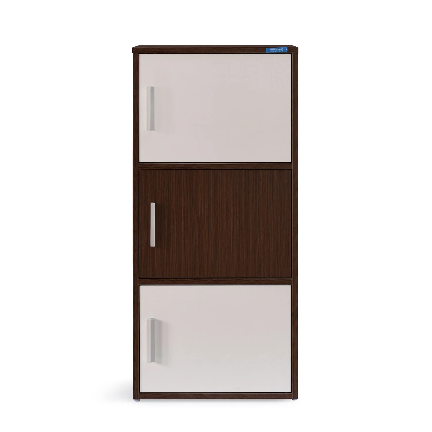 Nilkamal Sear 3 Tier Storage Cabinet (Oak/Frosty White) - Image 2