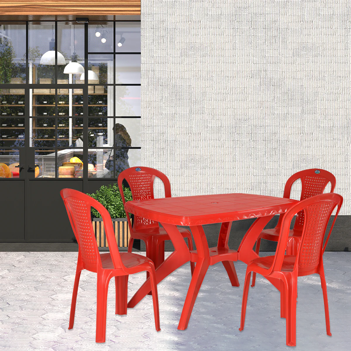 Nilkamal Shahenshah Kross 4 Seater Dining Set - Image 14
