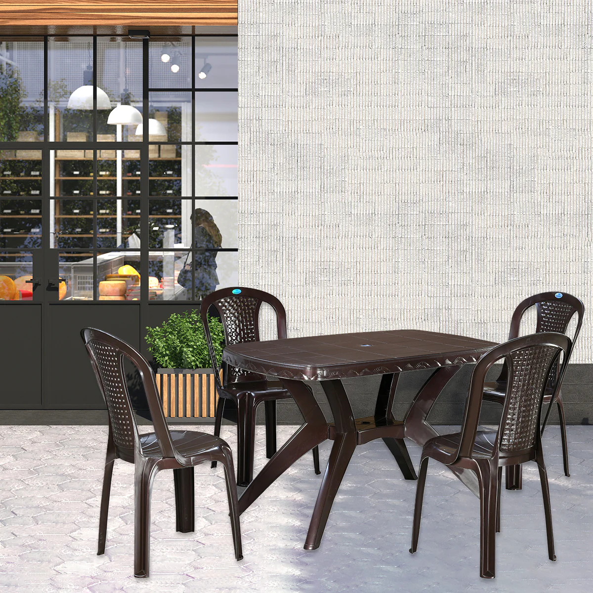 Nilkamal Shahenshah Kross 4 Seater Dining Set - Image 21