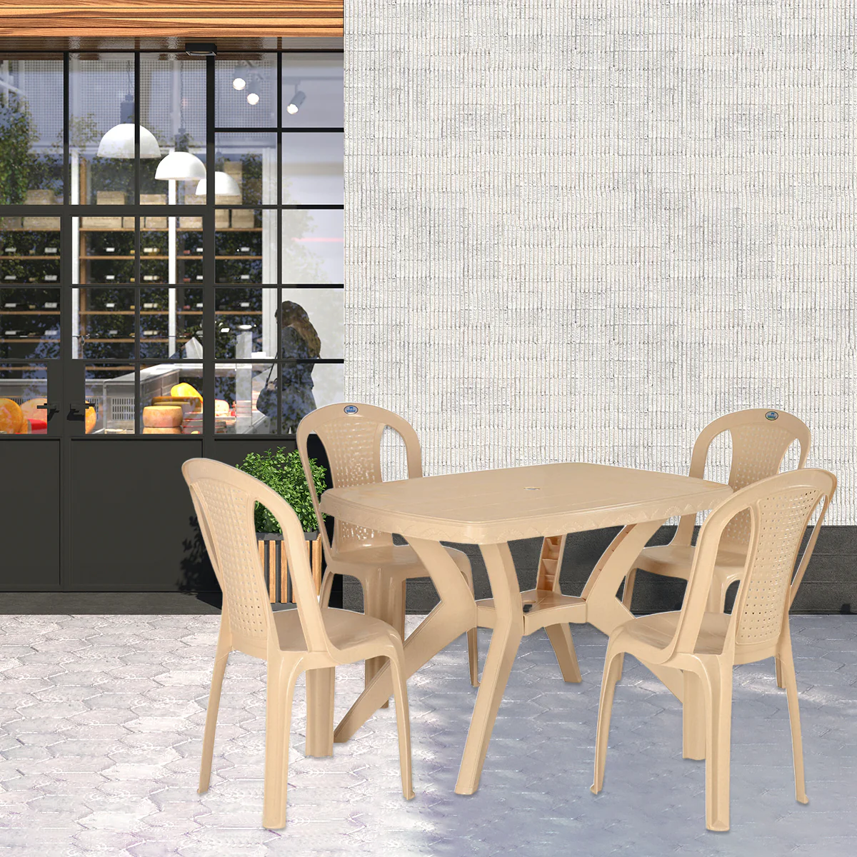 Nilkamal Shahenshah Kross 4 Seater Dining Set - Image 7