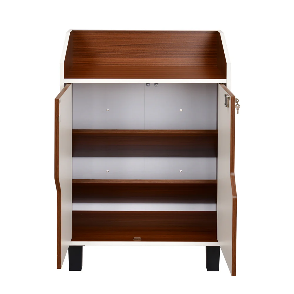 Nilkamal Slide Neo Shoe Cabinet (Walnut & White) - Image 3
