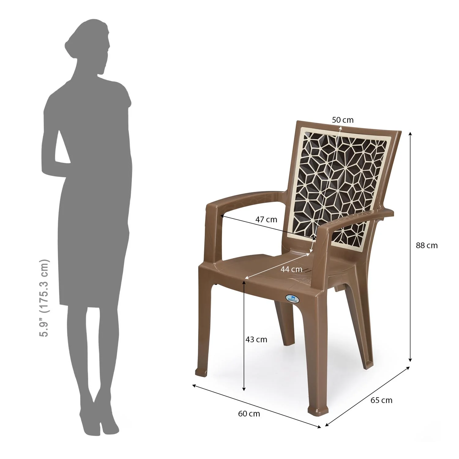 Nilkamal Startrek Plastic Arm Chair - Image 11