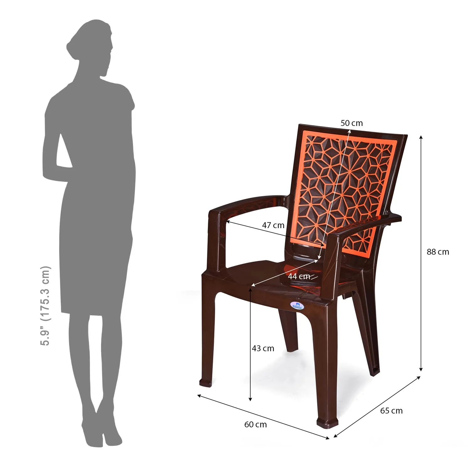 Nilkamal Startrek Plastic Arm Chair - Image 19