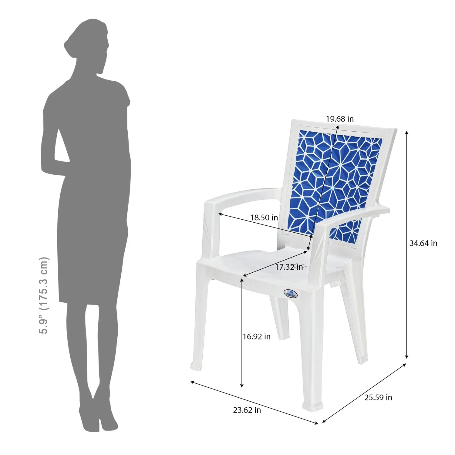 Nilkamal Startrek Plastic Arm Chair - Image 4
