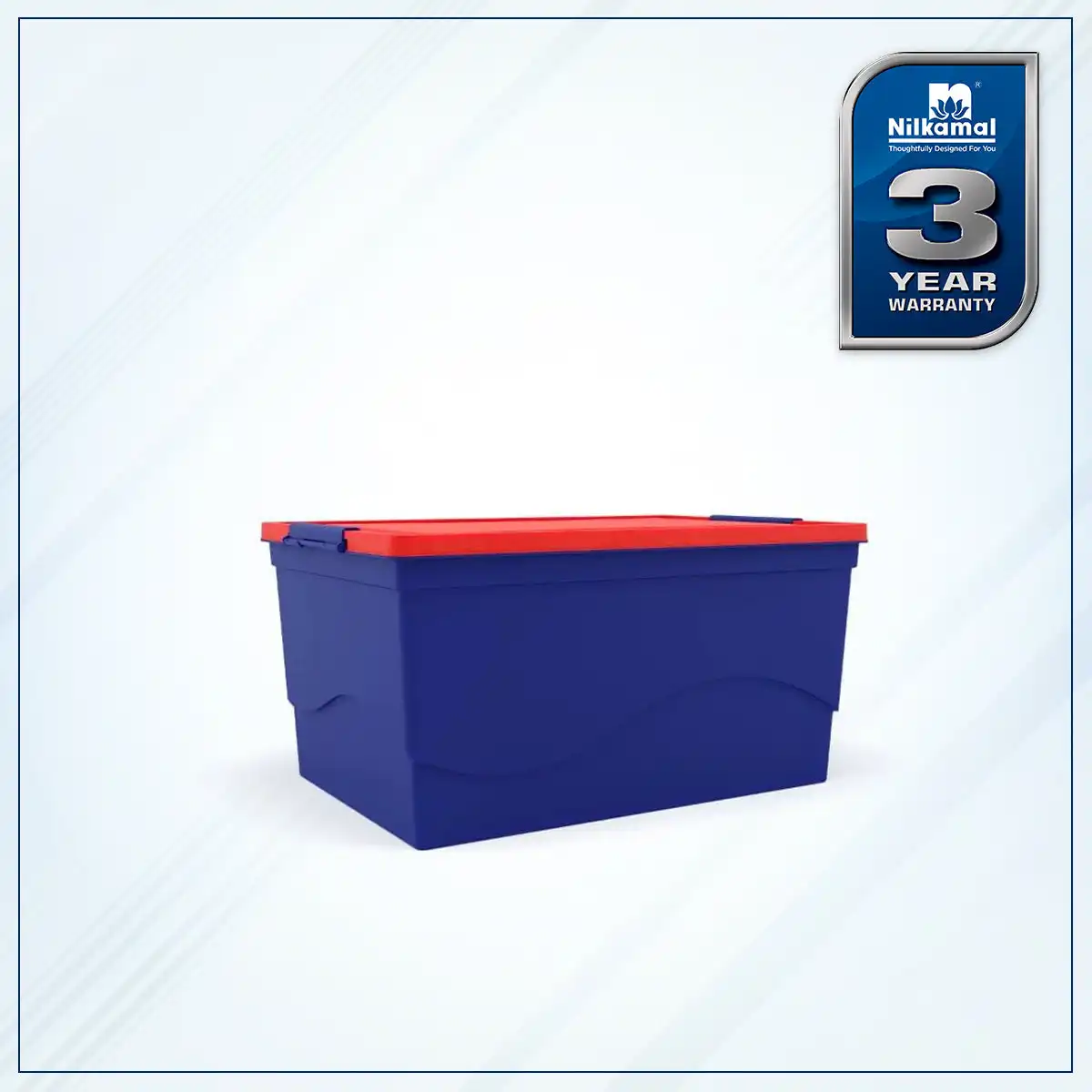 Nilkamal 50 Litre Multipurpose Storage Box with Lid (Blue and Red) - Image 2