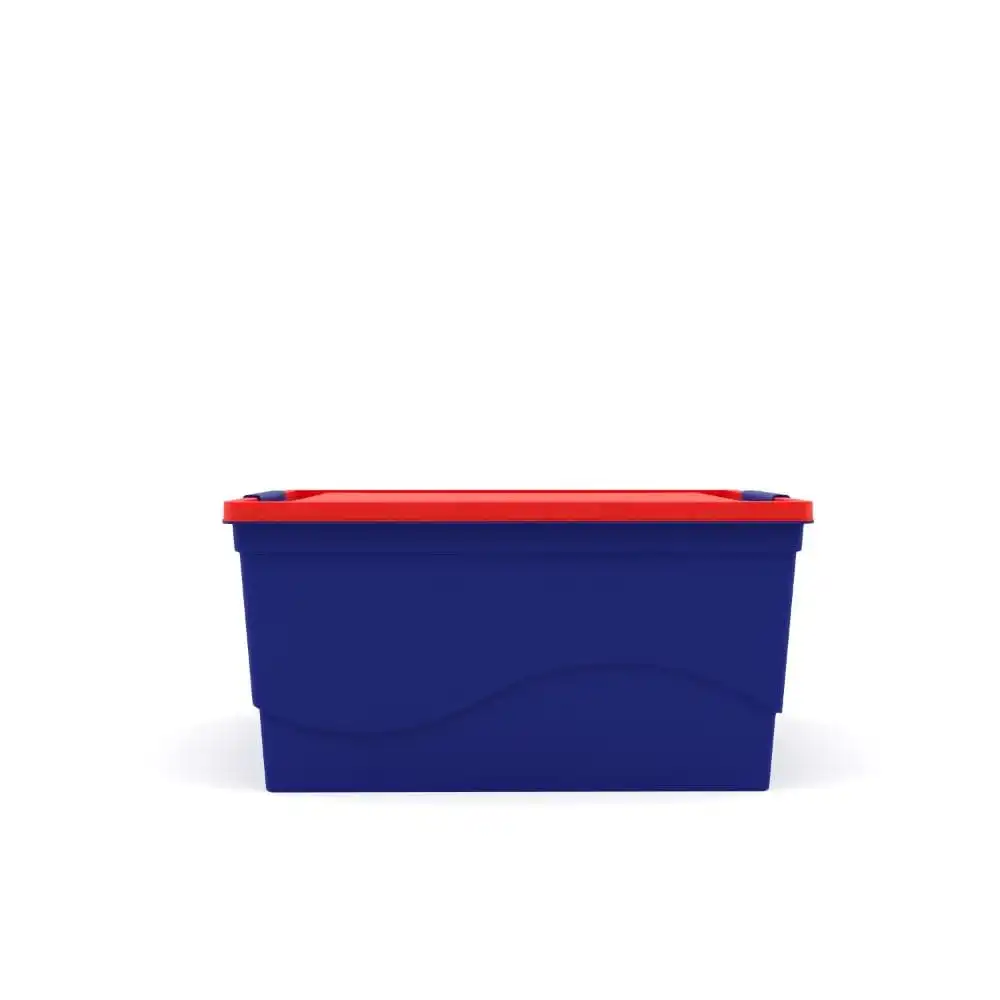 Nilkamal 50 Litre Multipurpose Storage Box with Lid (Blue and Red) - Image 3