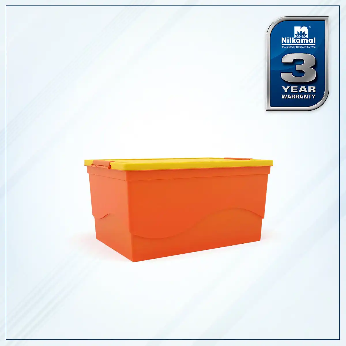 Nilkamal 50  Litre Multipurpose Storage Box with Lid (Orange and Yellow) - Image 2