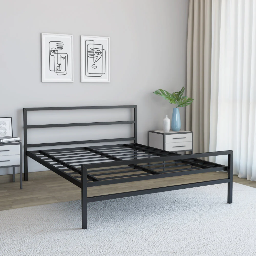 Nilkamal Striker Metal King Bed (Black) - Image 2
