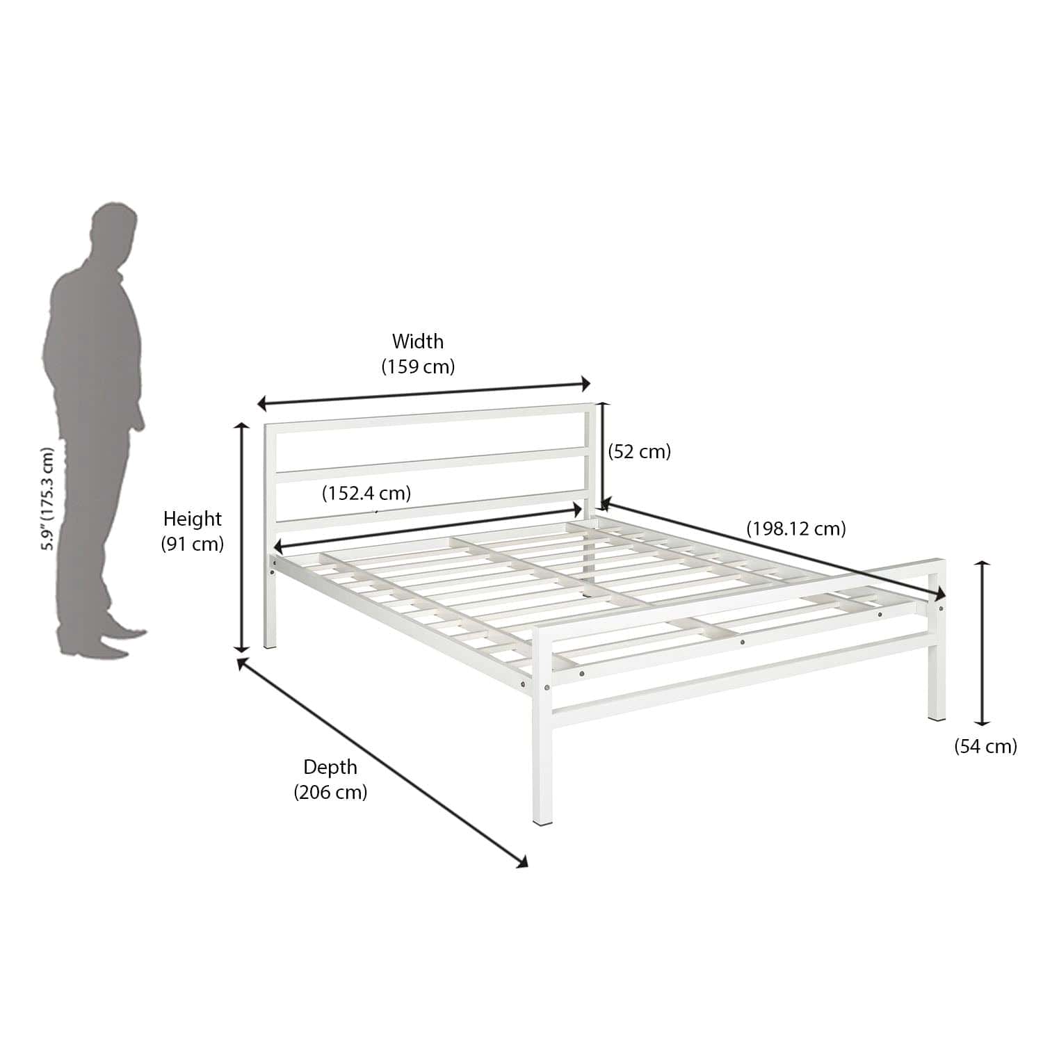 Nilkamal Striker Metal Queen Bed (Black) - Image 3