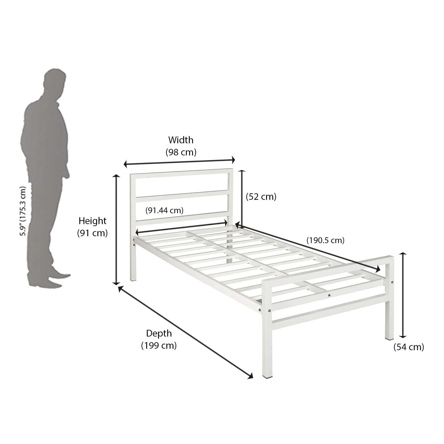 Nilkamal Striker Metal Single Bed (Black) - Image 3
