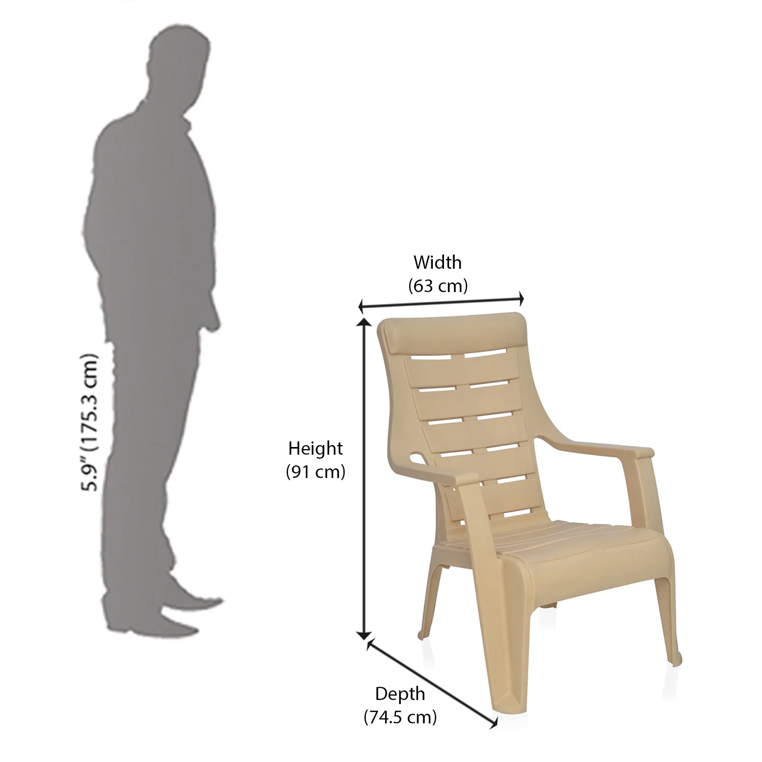 Nilkamal Sunday Plastic Arm Chair - Image 8