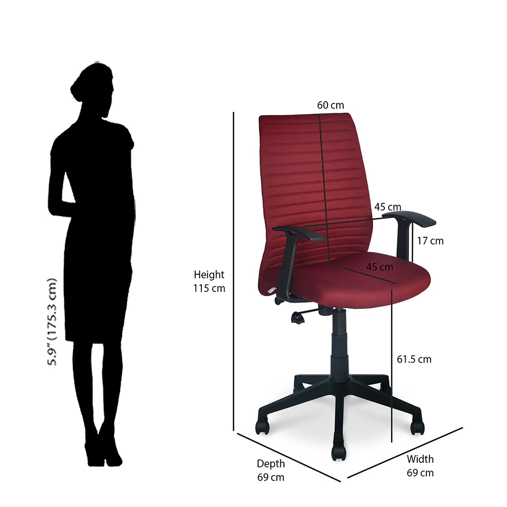 Nilkamal Thames Neo High Back Fabric Chair - Image 29