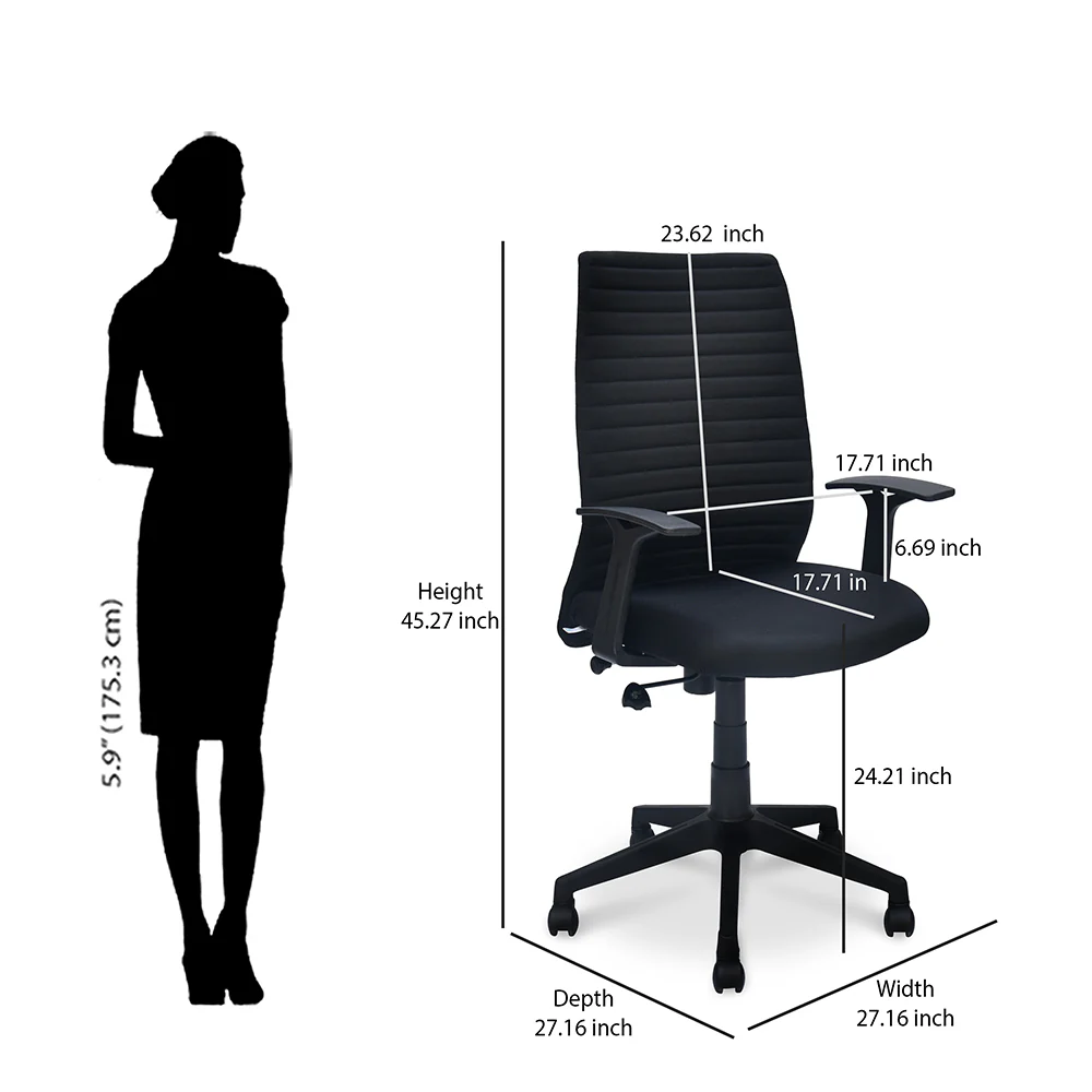 Nilkamal Thames Neo High Back Fabric Chair - Image 9