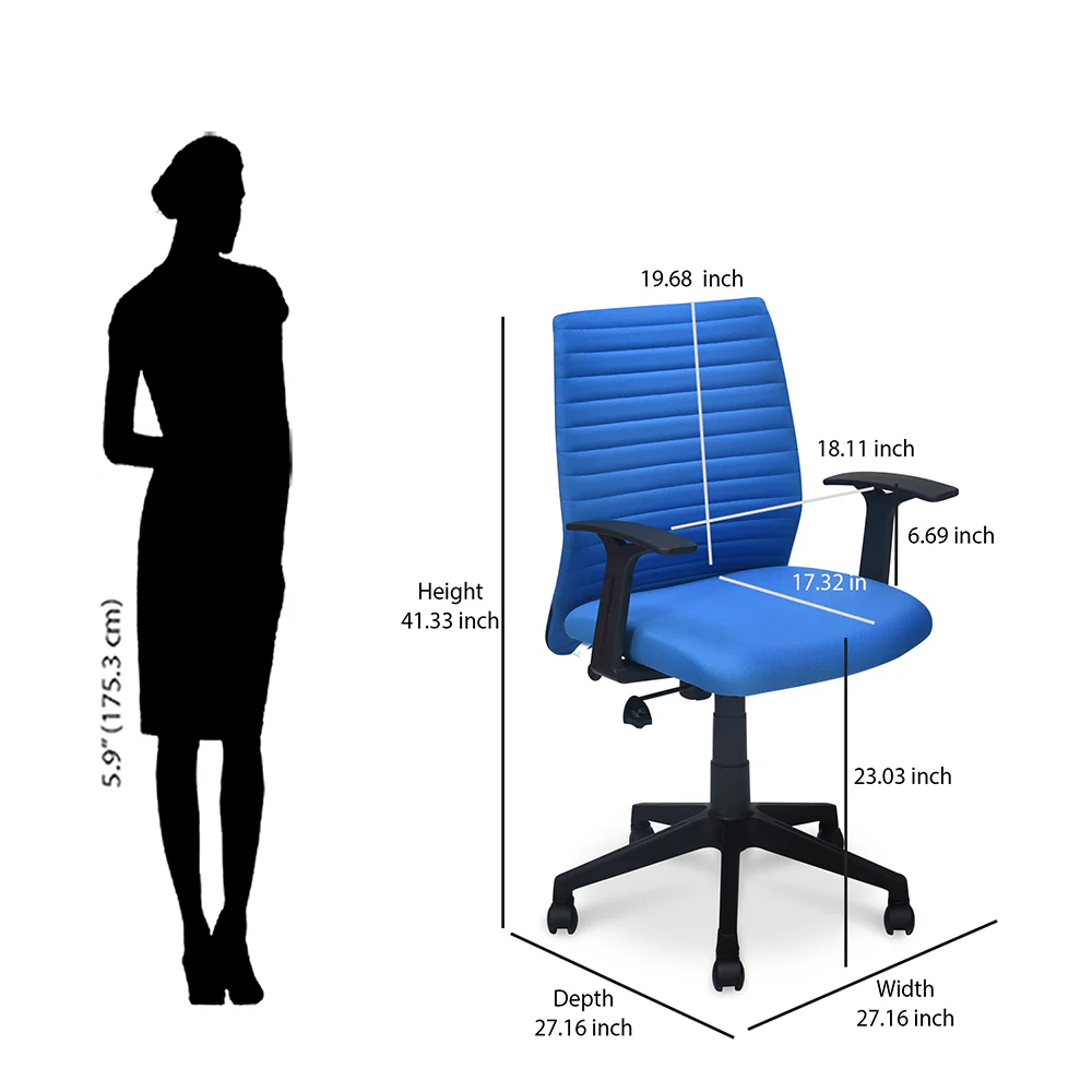 Nilkamal Thames Neo Mid Back Fabric Chair - Image 20