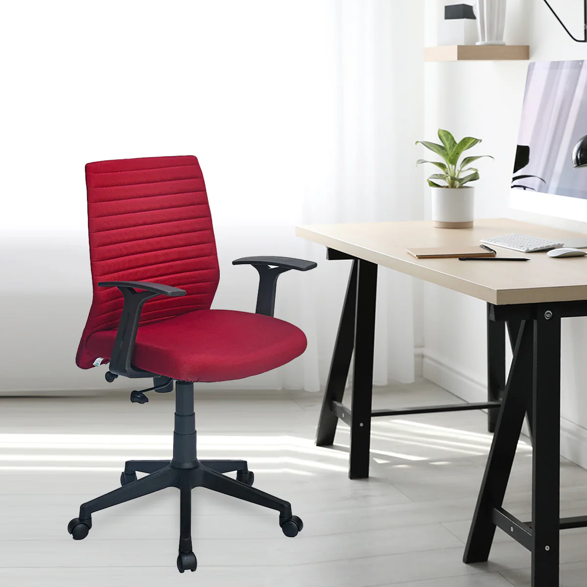 Nilkamal Thames Neo Mid Back Fabric Chair - Image 21