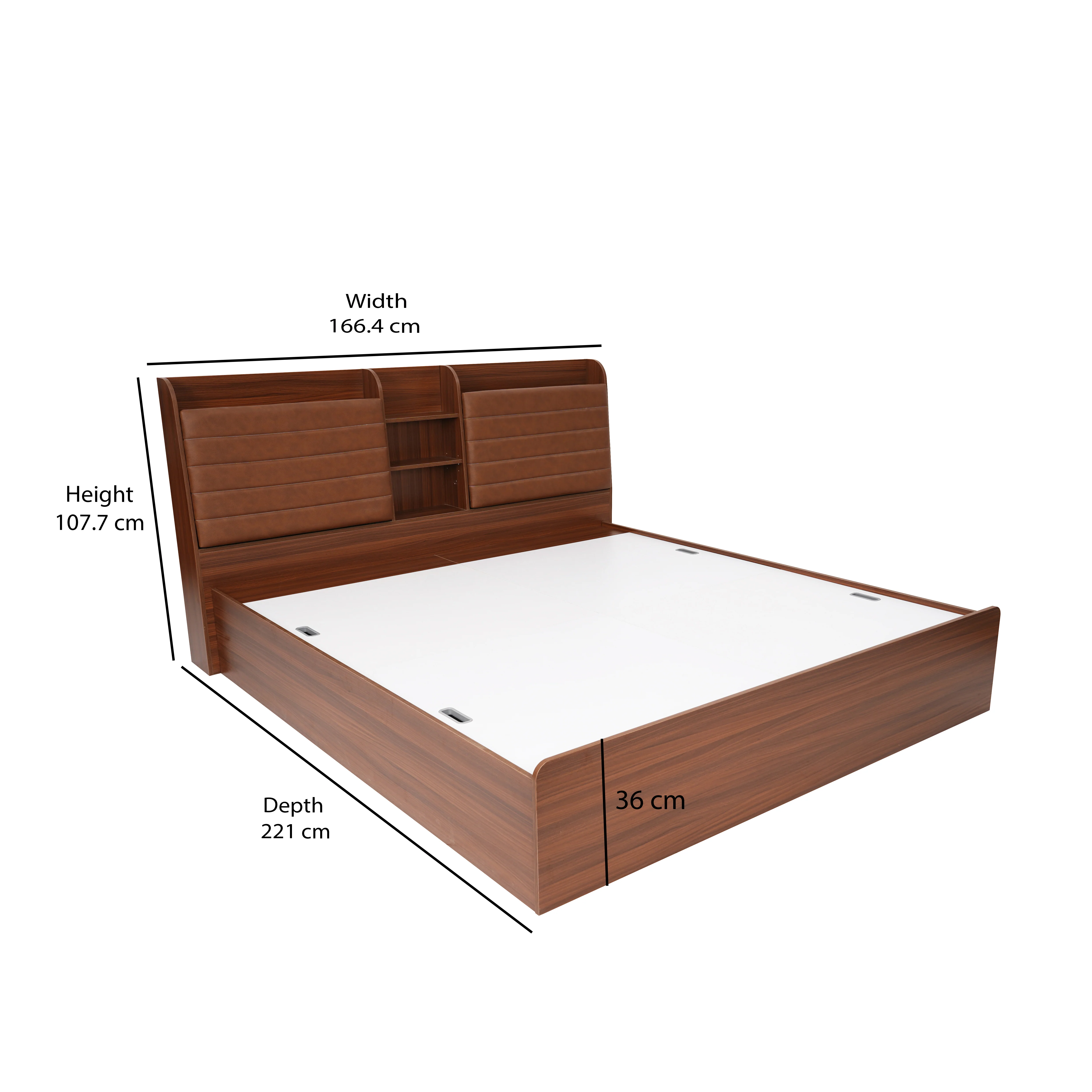 Nilkamal Tokyo Calipso Queen Bed With Storage (Classic Plank Walnut) - Image 11