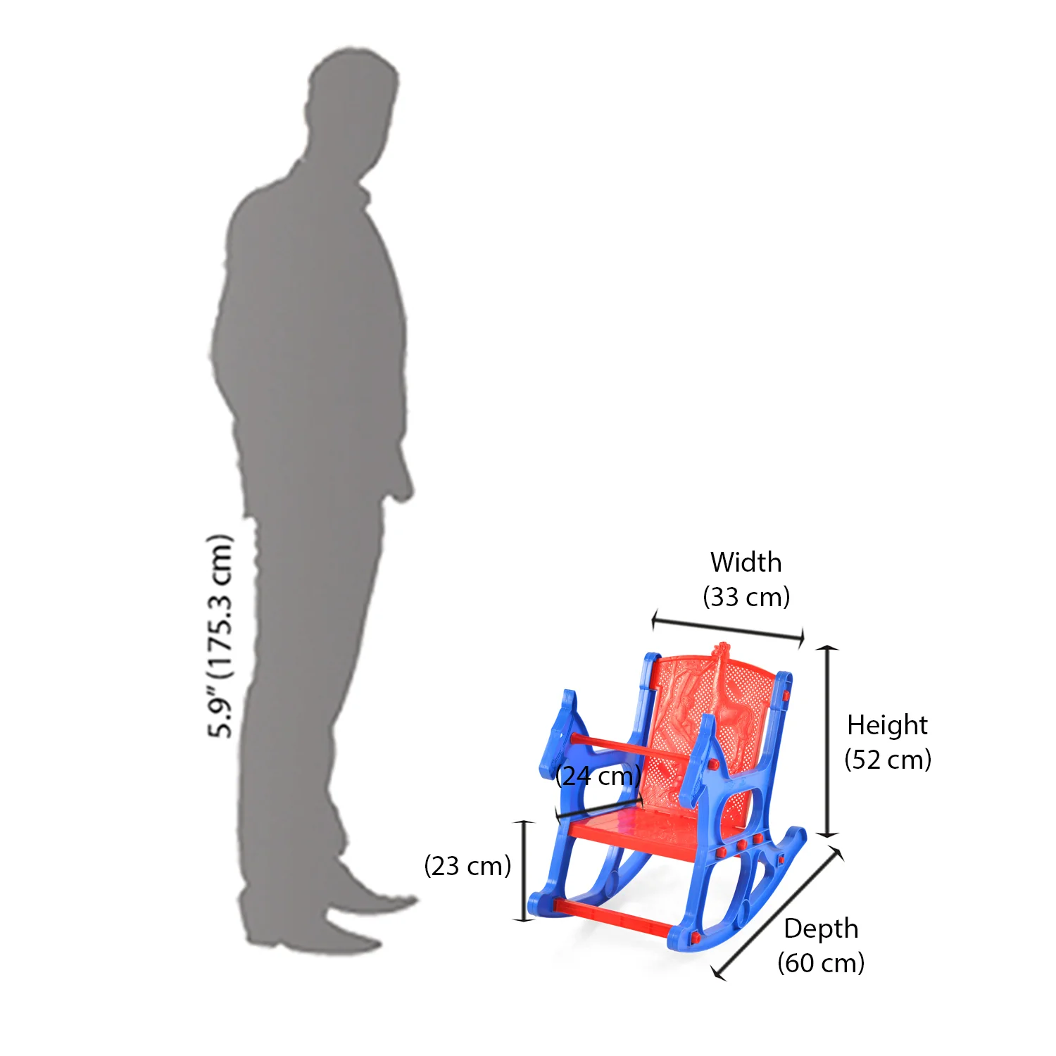 Nilkamal Toy Jungle Plastic Kids Arm Chair (Blue / Red) - Image 7