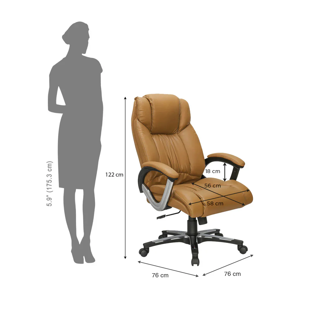 Nilkamal Trenvi High Back Office Chair (Tan) - Image 11