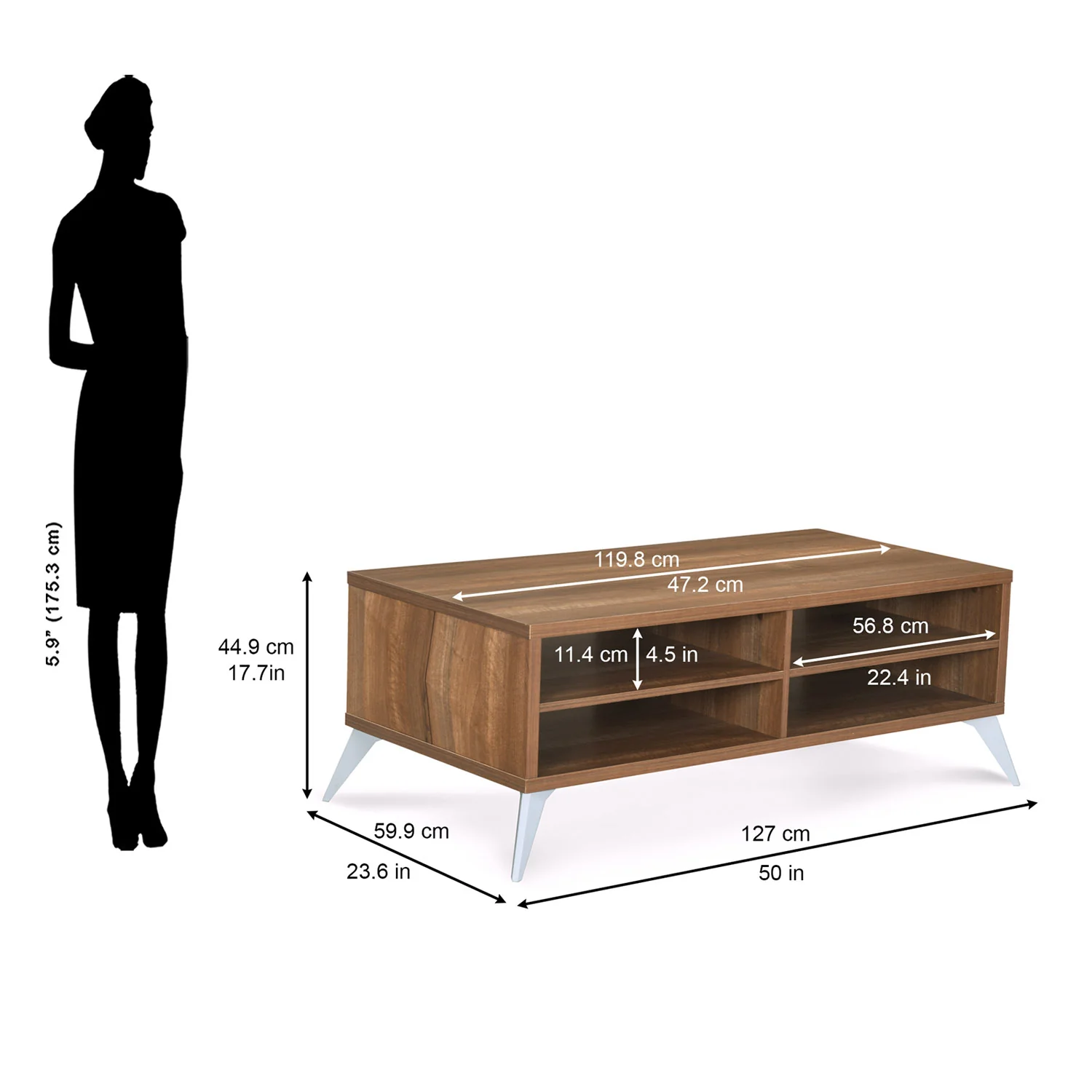 Nilkamal Trixie Center Table (Oak) - Image 6