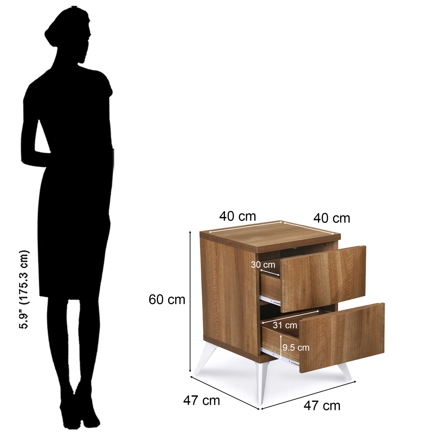 Nilkamal Trixie Night Stand (Oak) - Image 7