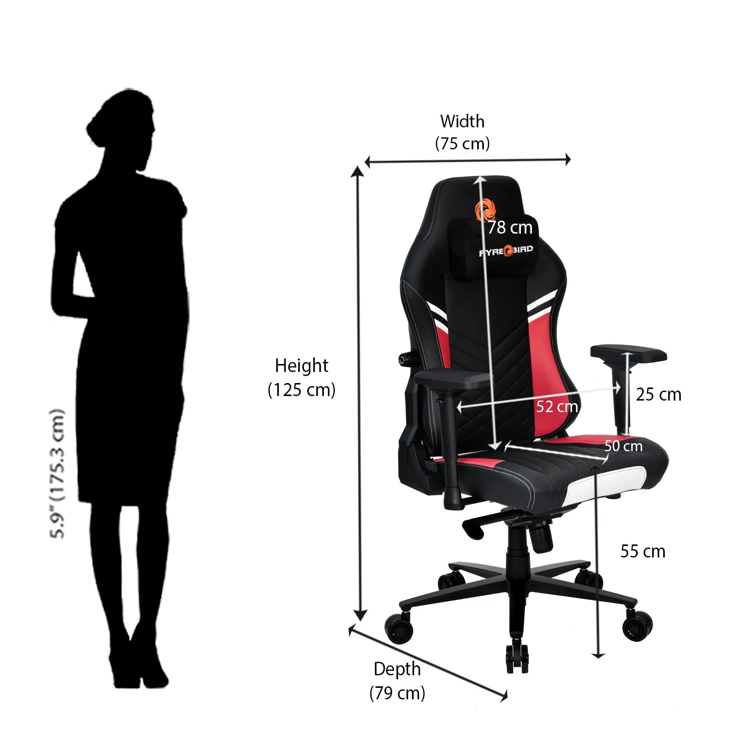 Nilkamal Fyrebird Vaden Gaming Chair (Black / Red) - Image 19