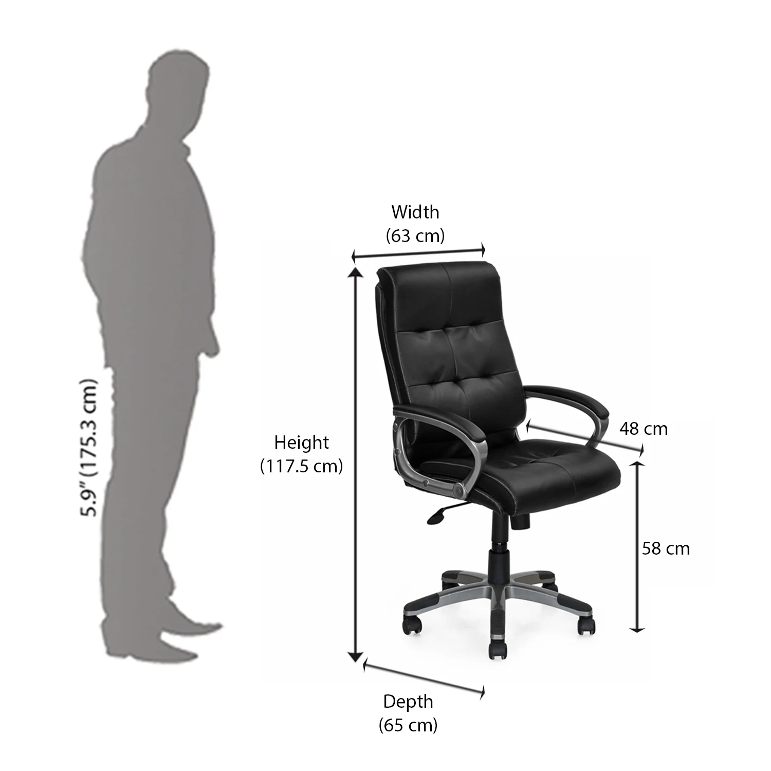 Nilkamal Veneto High Back Office Chair - Image 8