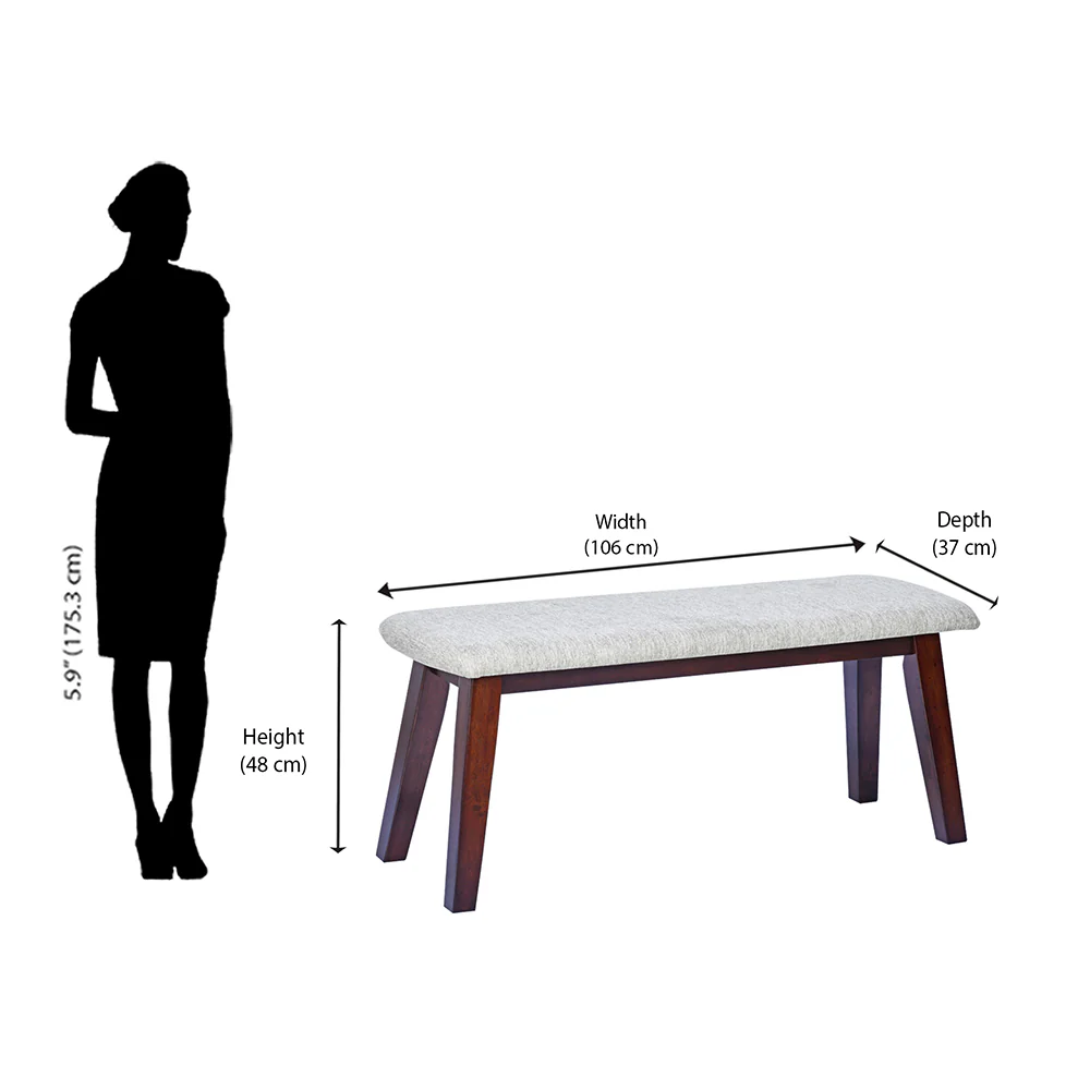 Nilkamal Venus Multi Use Medium Sitting Bench for Living Room | Dining Room (Milan Walnut) - Image 6