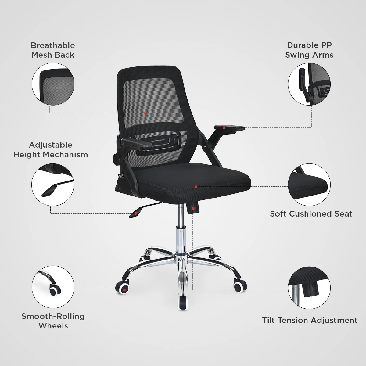 Nilkamal Vergo Mid Back Office Chair - Image 4
