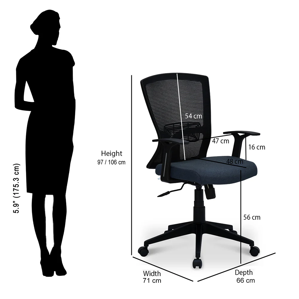 Nilkamal Victory Mid Back Office Chair - Image 17