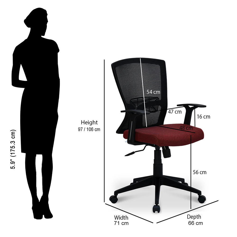 Nilkamal Victory Mid Back Office Chair - Image 33