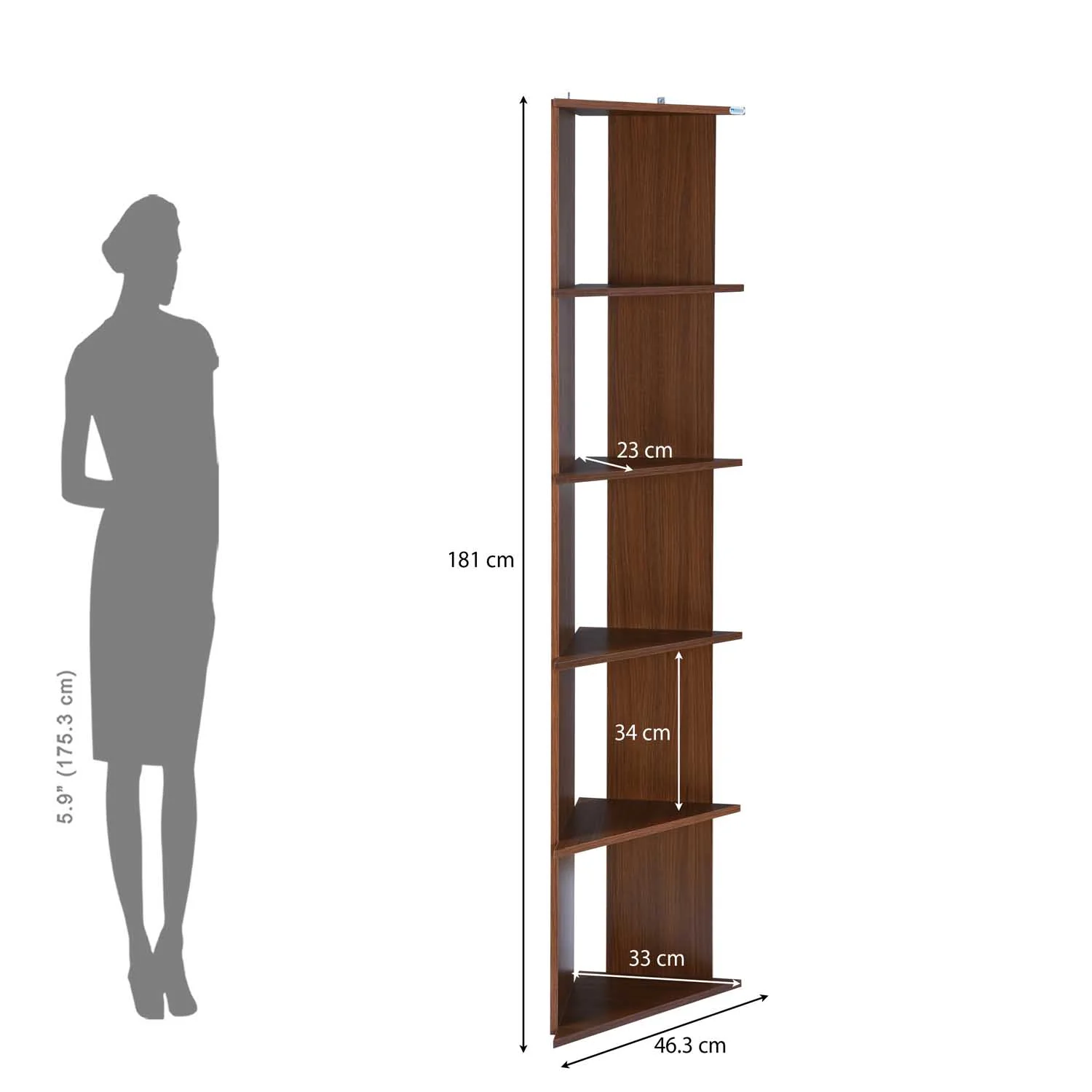 Nilkamal Wales Book Case (Classic Walnut) - Image 7