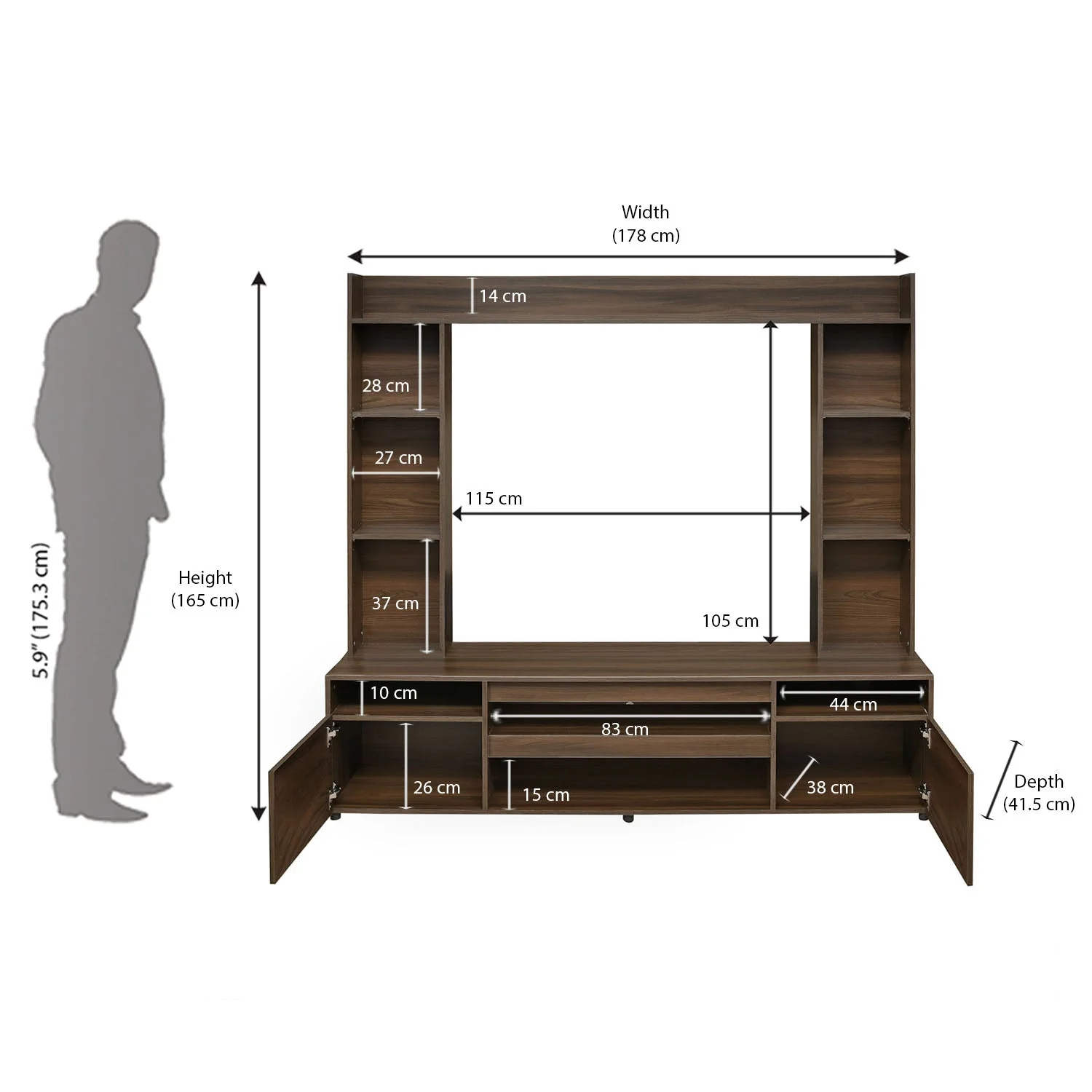 Nilkamal Walton TV Unit (Walnut) - Image 7