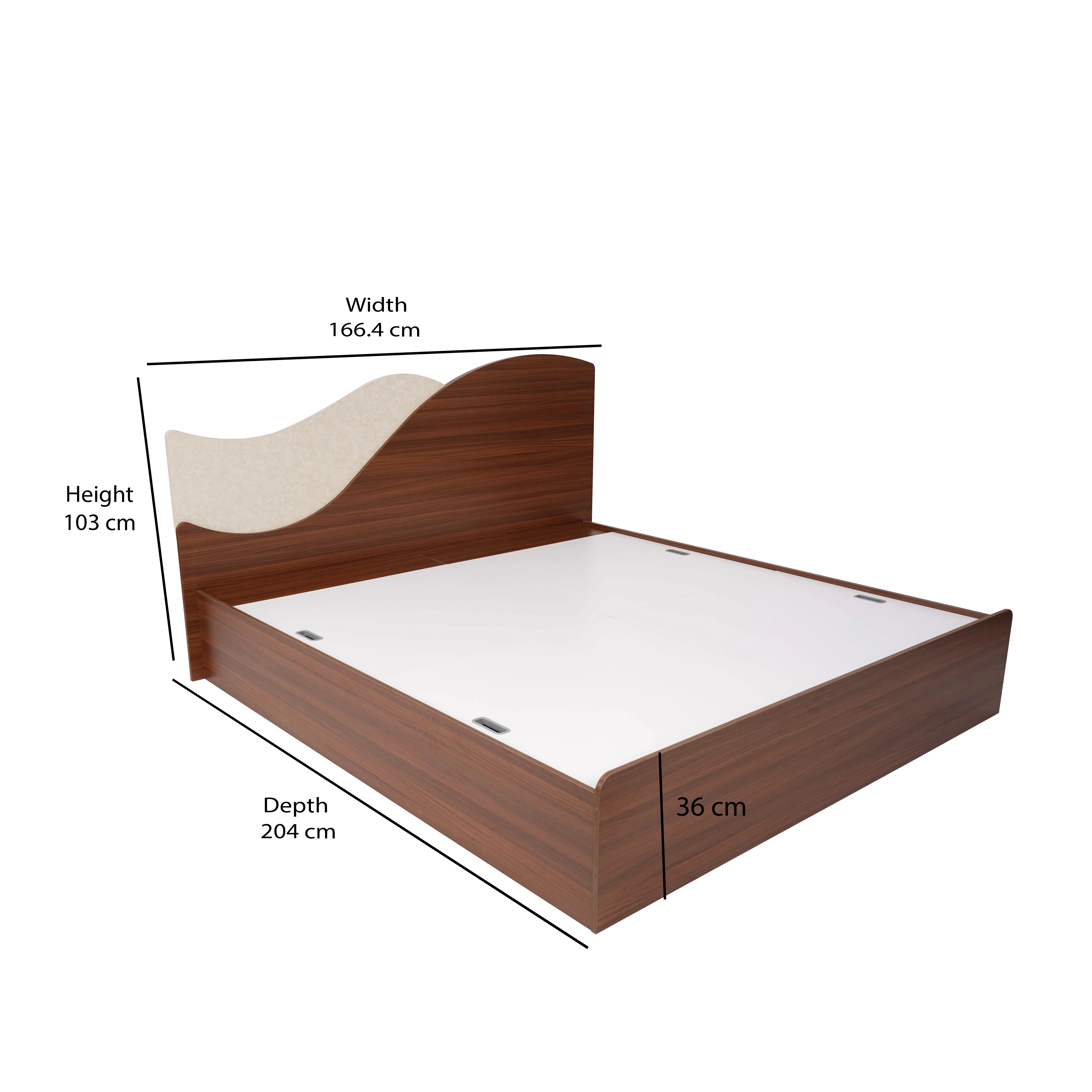 Nilkamal Wave Calipso Queen Bed With Storage (Classic Plank Walnut) - Image 9