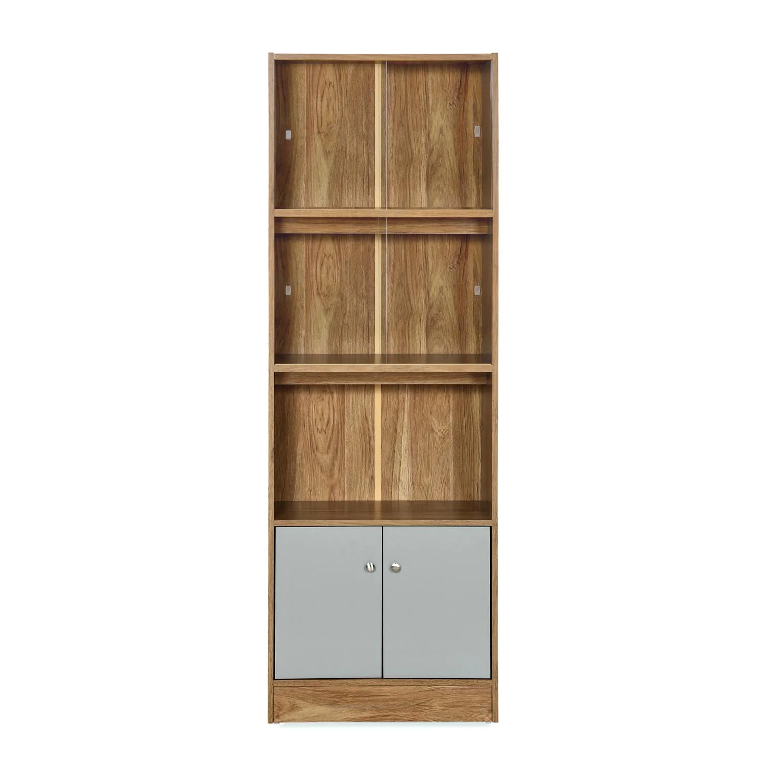 Nilkamal Gwen Book Case with Glass Sliding Doors (Oak Grey) - Image 2