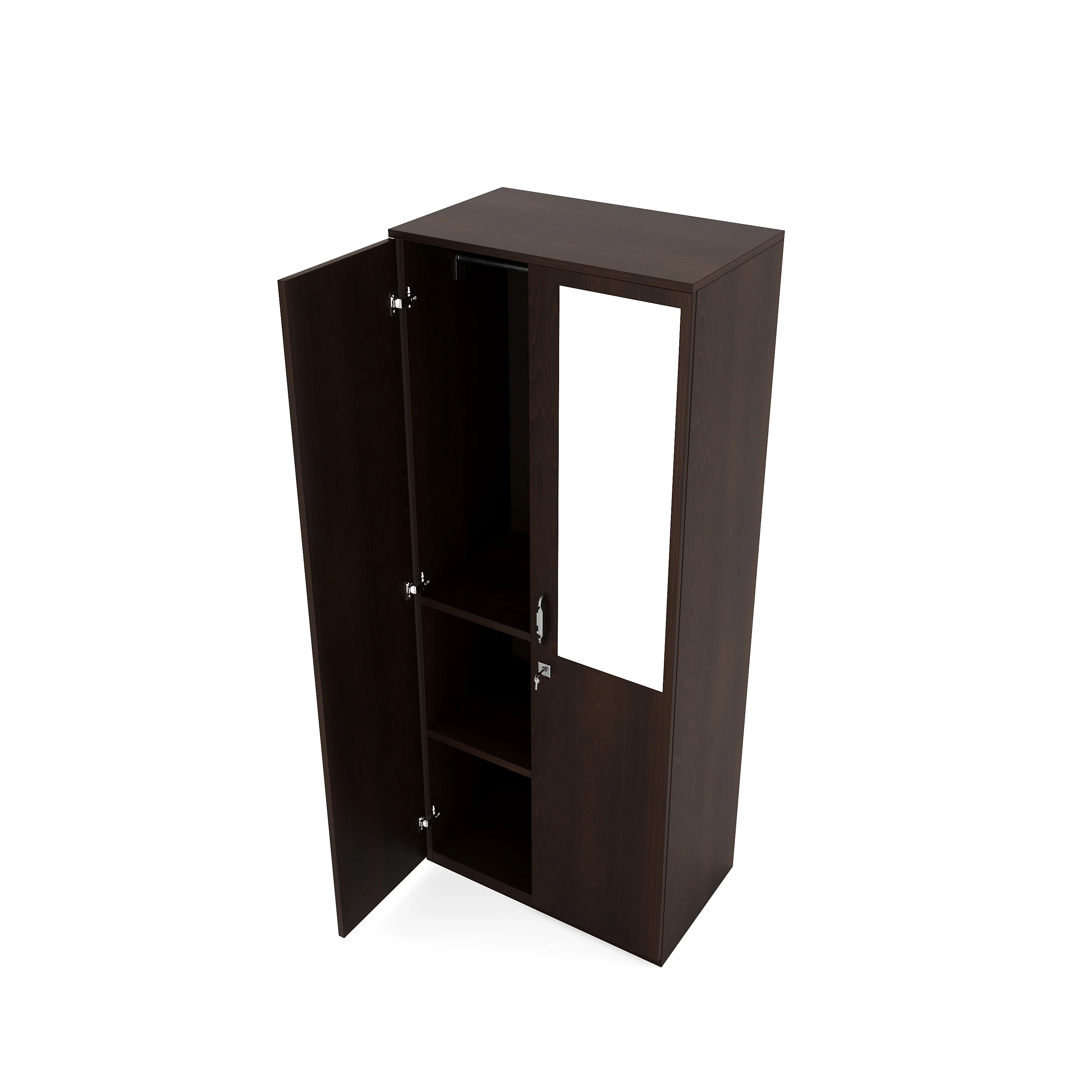 Nilkamal Willy 2 Door Mirror Wardrobe (New Wenge) - Image 4