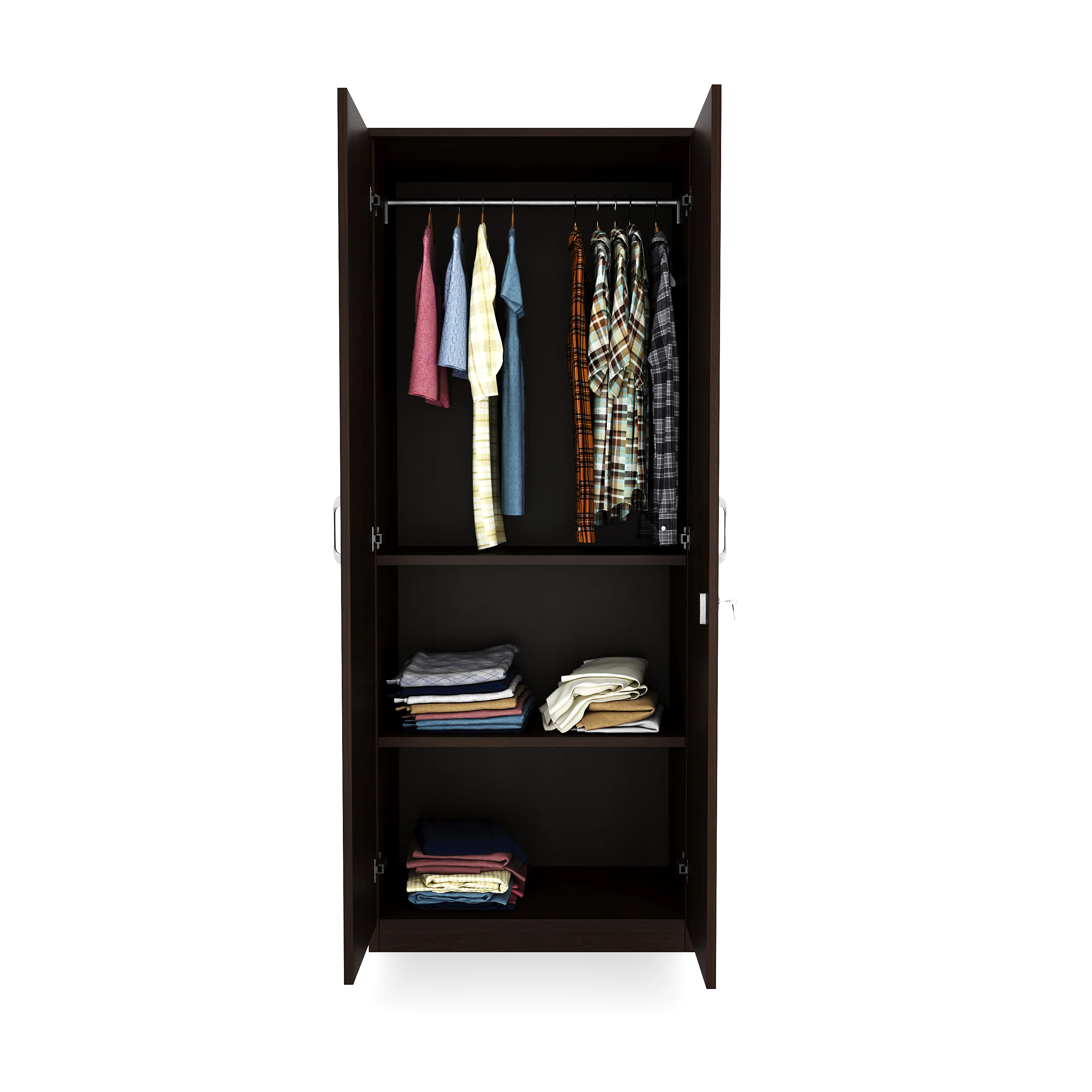 Nilkamal Willy 2 Door Mirror Wardrobe (New Wenge) - Image 6