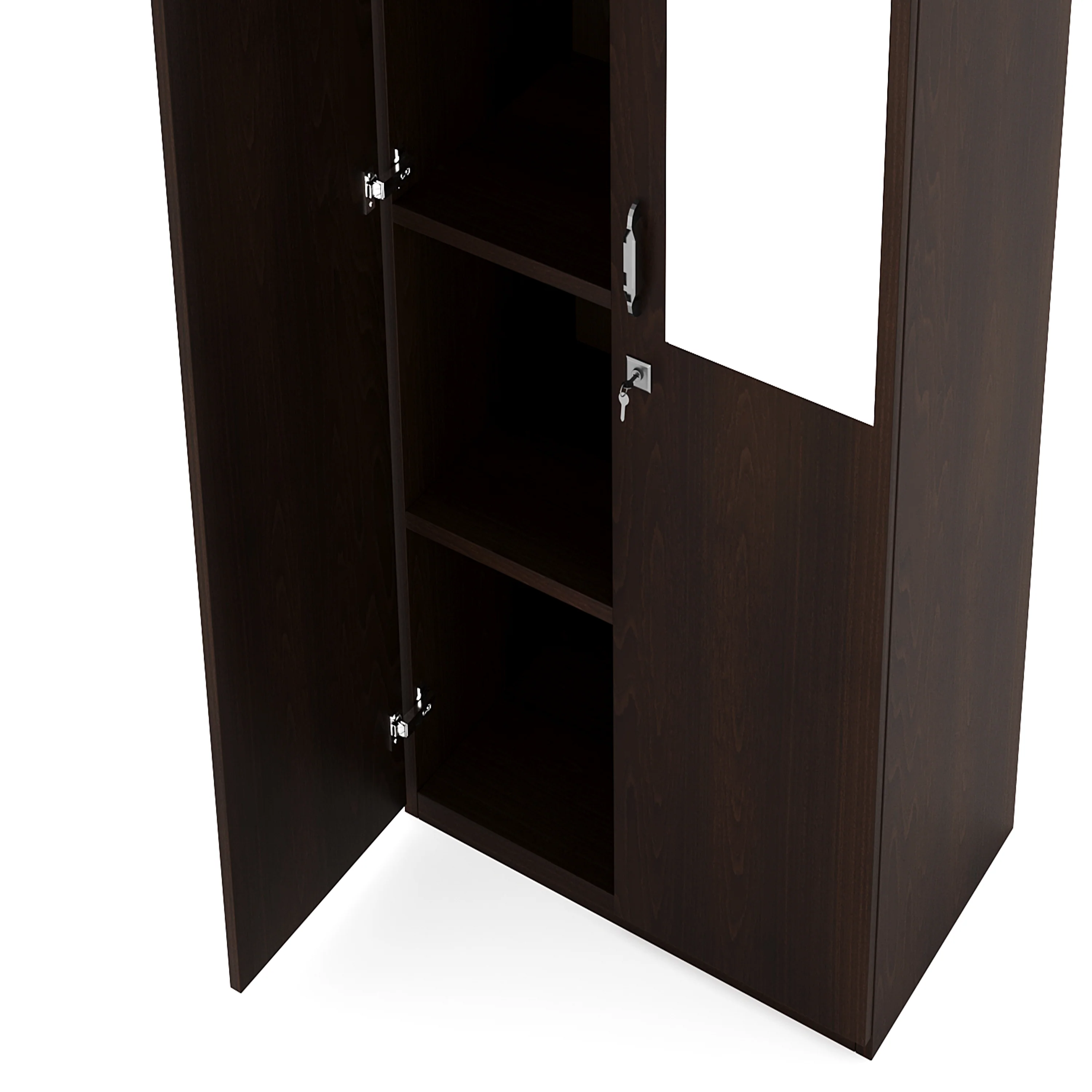 Nilkamal Willy 2 Door Mirror Wardrobe (New Wenge) - Image 7