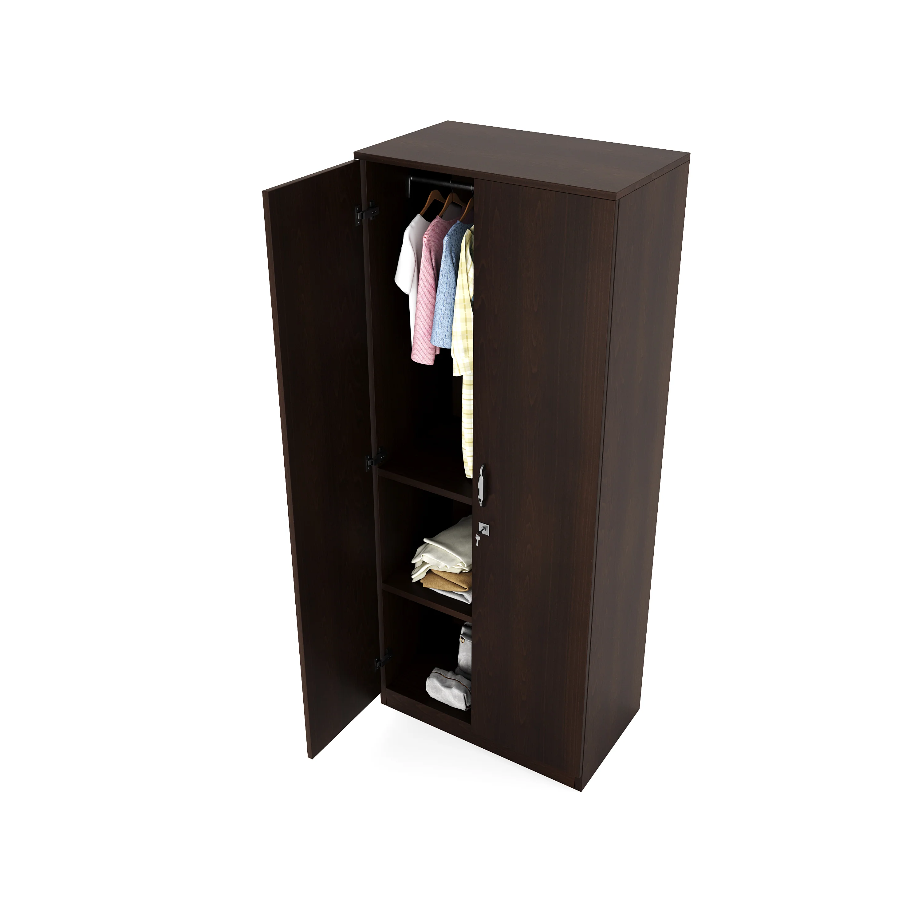 Nilkamal Willy 2 Door without Mirror Wardrobe (New Wenge) - Image 5