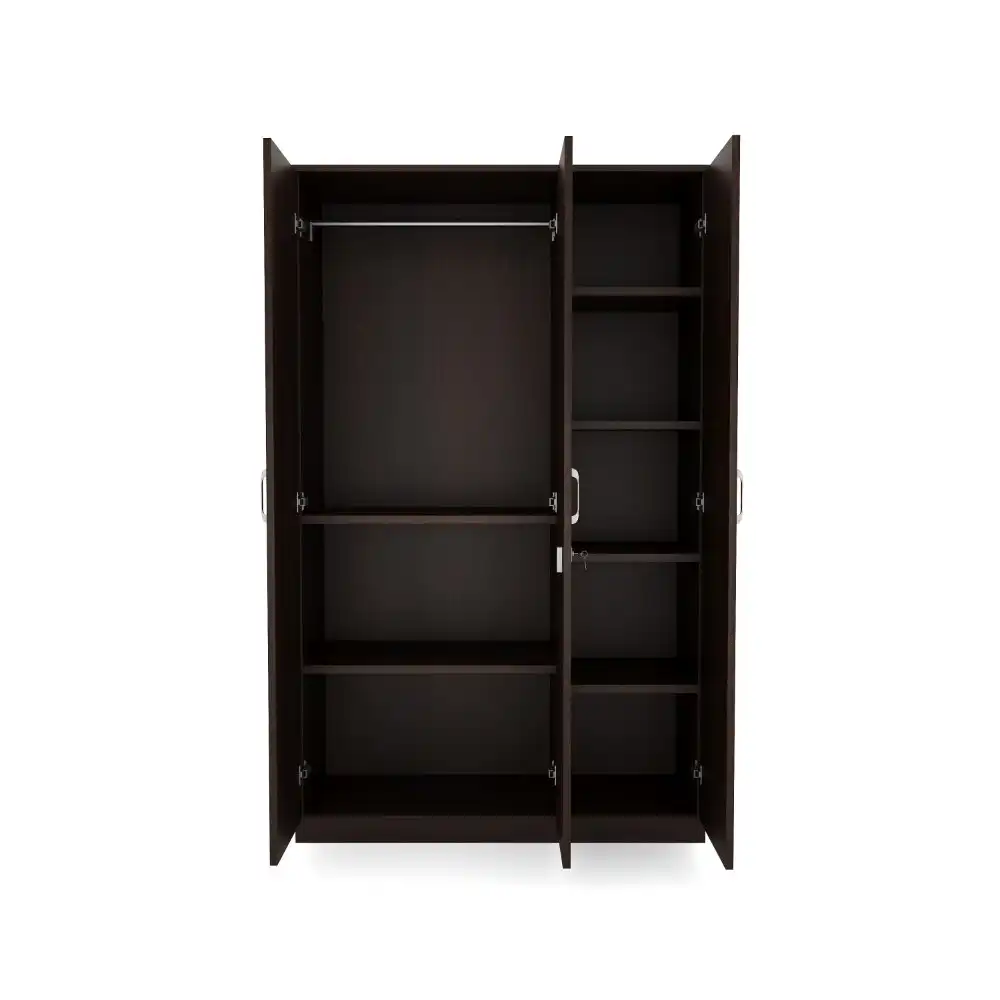 Nilkamal Willy 3 Door Wardrobe without Mirror (New Wenge) - Image 4
