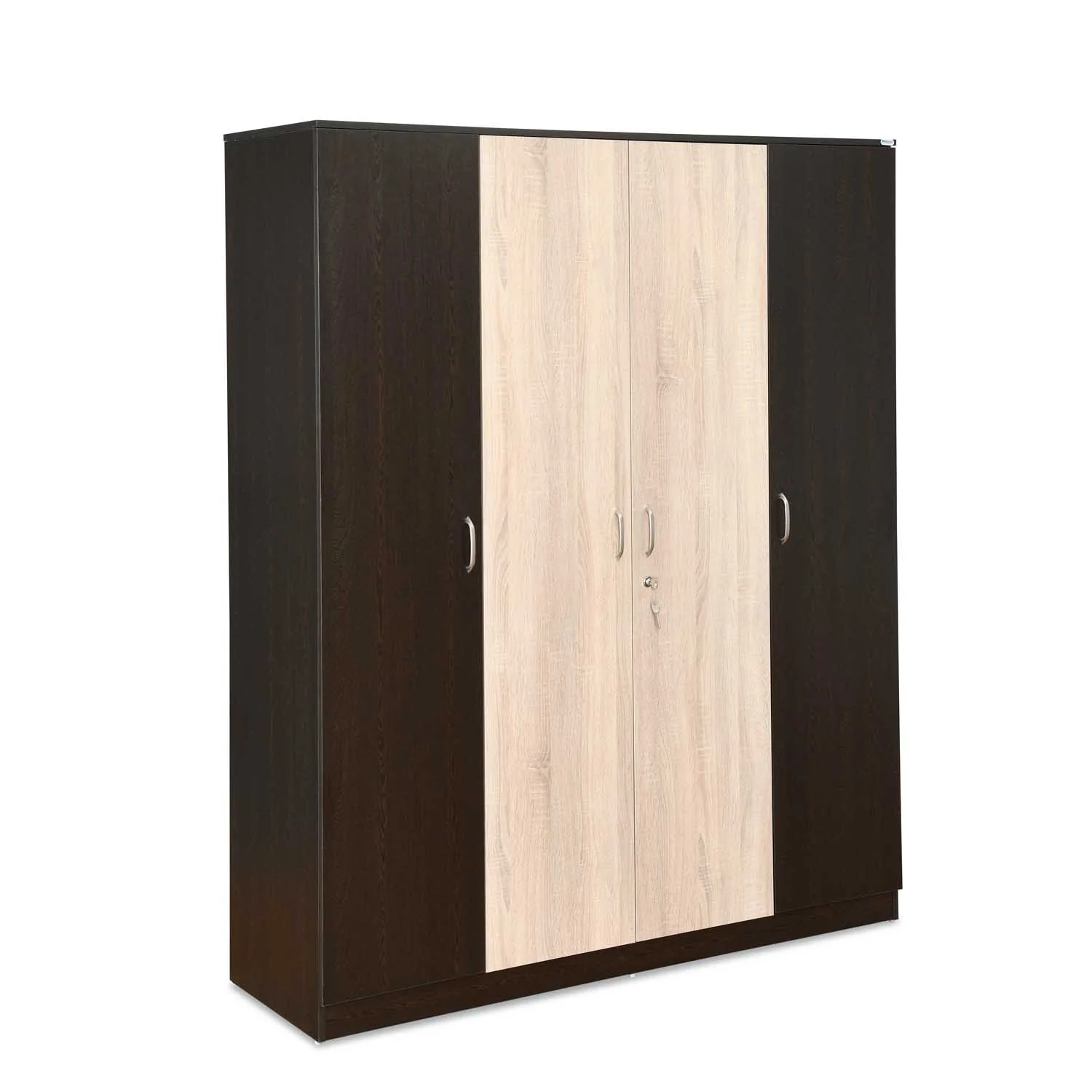 Nilkamal Willy 4 Door Wardrobe without Mirror (Wenge & Sonoma Oak) - Image 6