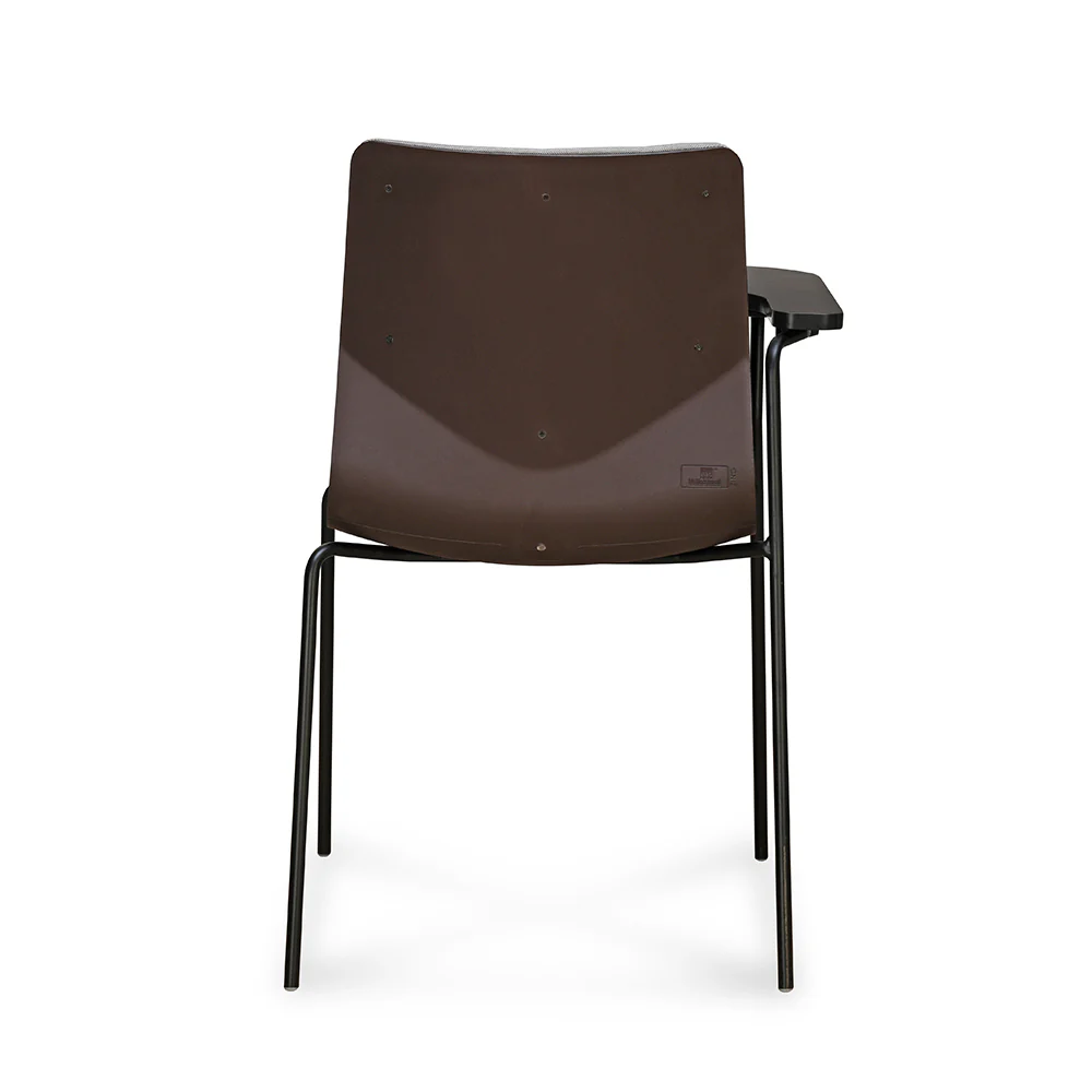 Nilkamal Zing Visitor Chair with Depth Adjustable Writing Pad (Walnut Brown & Black) - Image 8