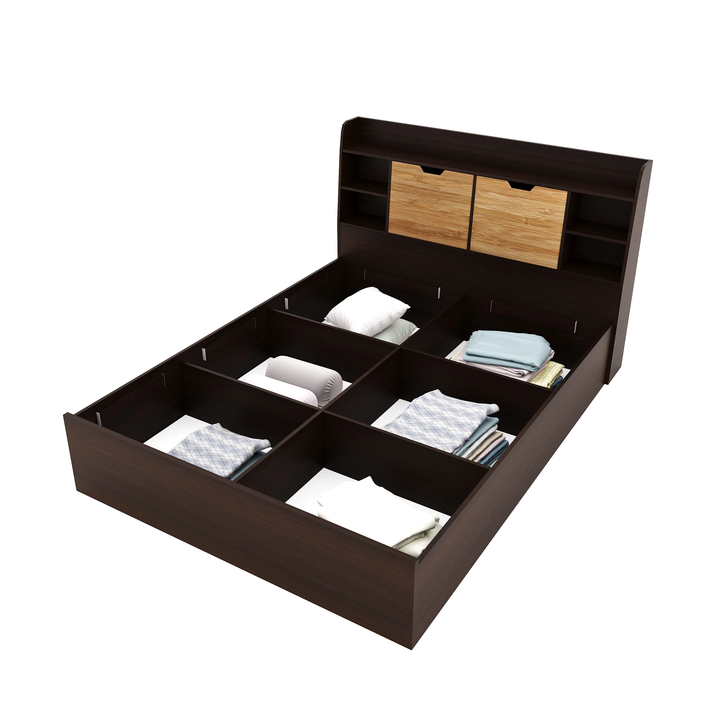 Nilkamal Riva Queen Bed With Storage (Wenge) - Image 7